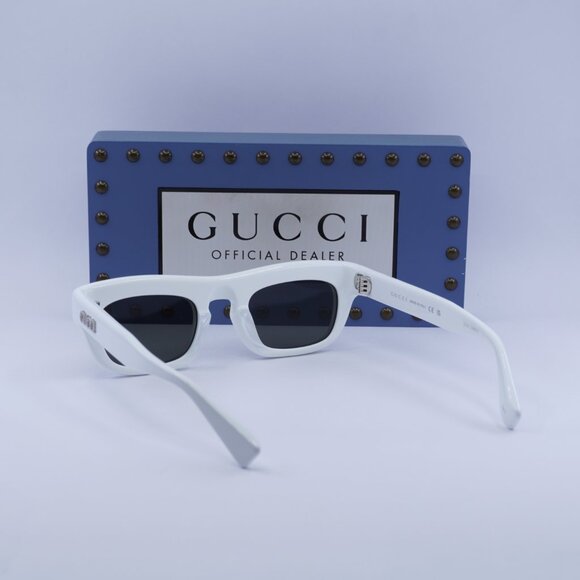 Gucci GG1777S 004 Square Sunglasses - Shiny White\Grey - Picture 10 of 11